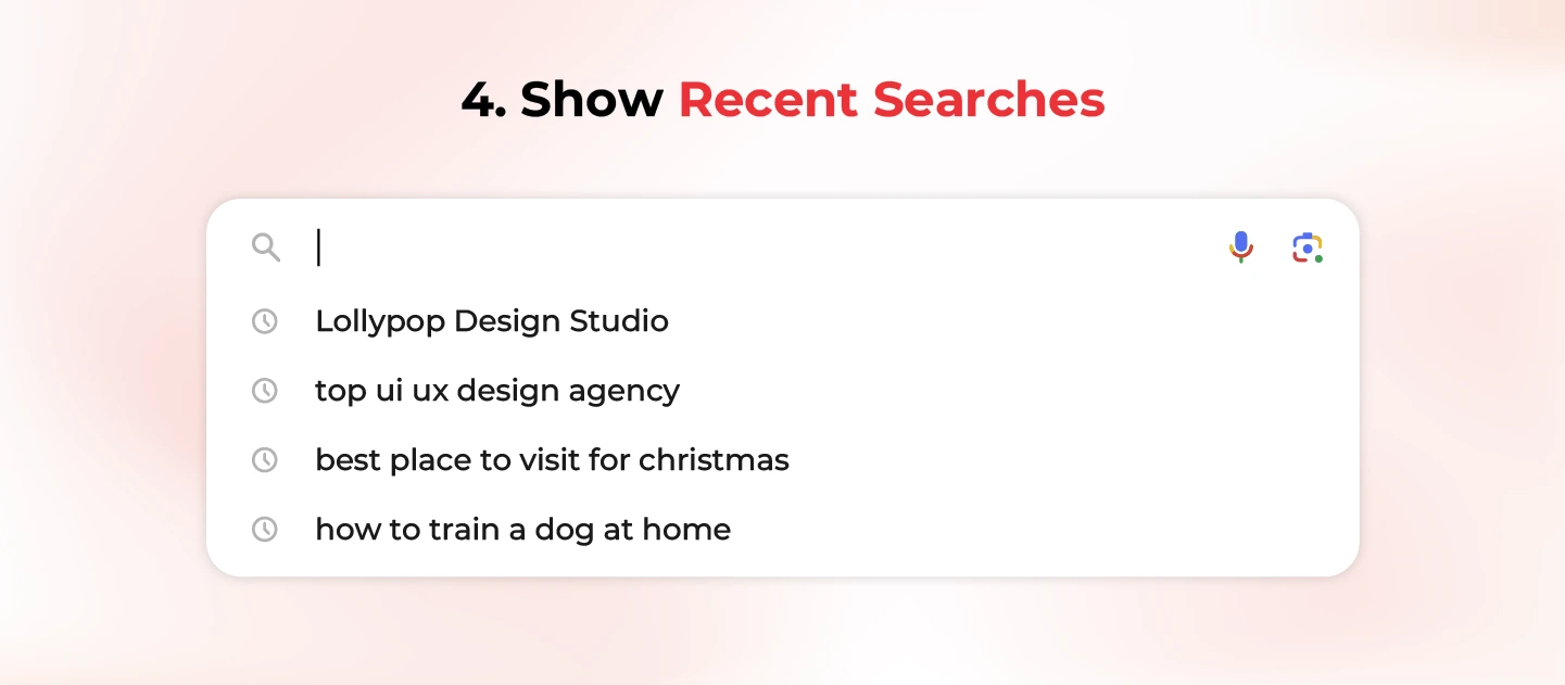 Search box - Show Recent Searches