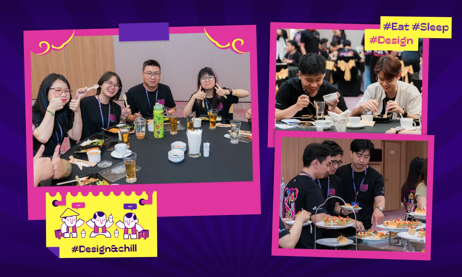 Các thí sinh Lollypop Designathon Việt Nam 2024 tận hưởng đồ ăn