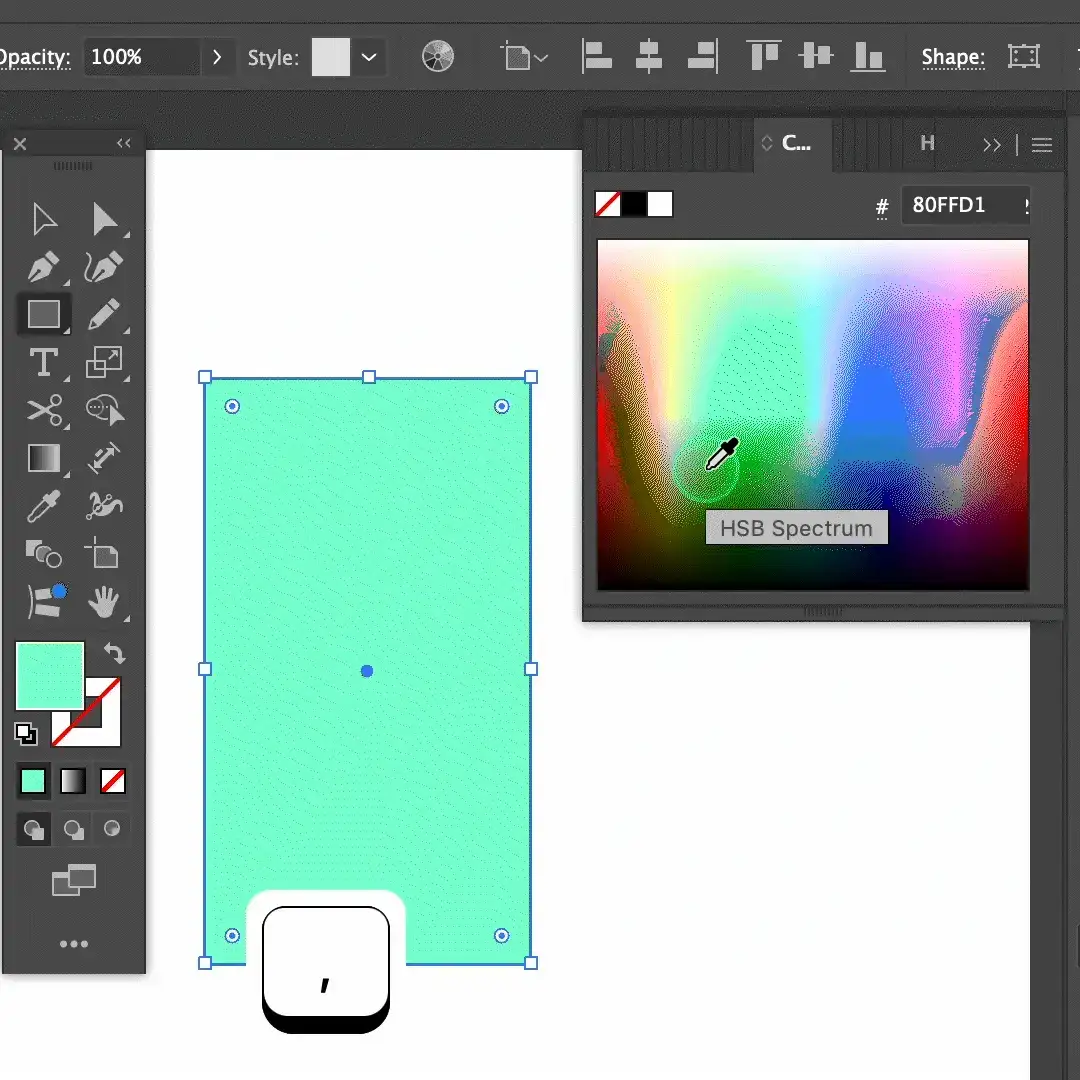 Illustrator shortcut Keys: Toggle fill type