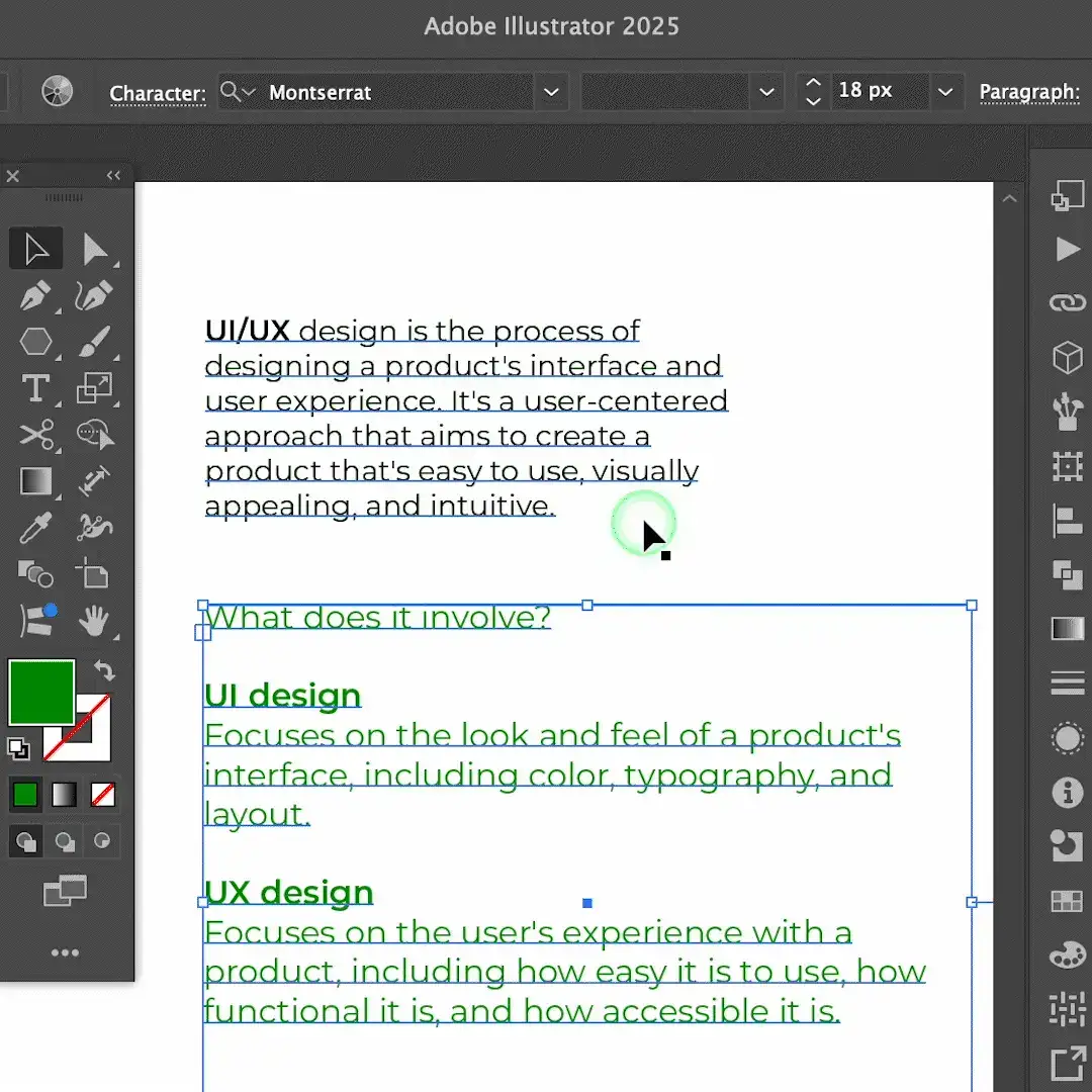 Illustrator shortcut Keys: Eyedropper