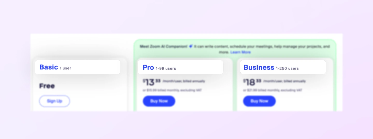 Per User Pricing Models