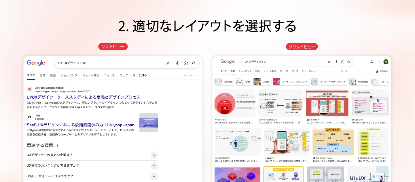適切なレイアウトを選択する