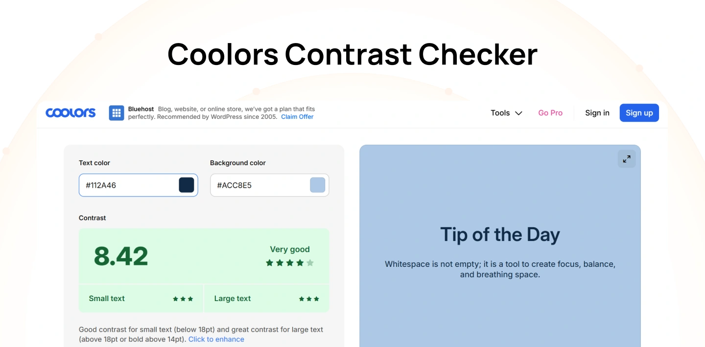 Coolors Contrast Checker