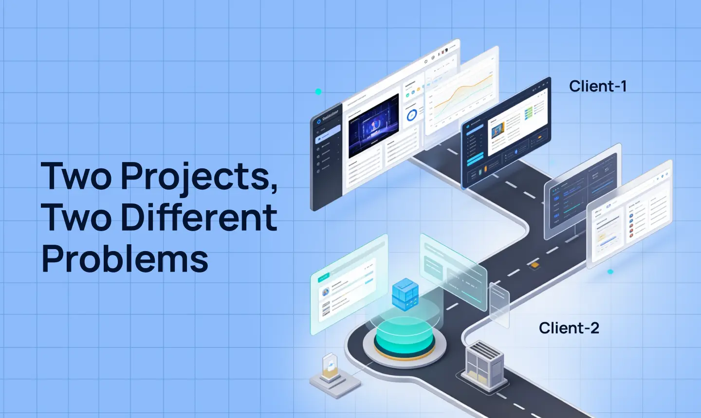 Product roadmap journey mapping two different B2B software redesign client challenges