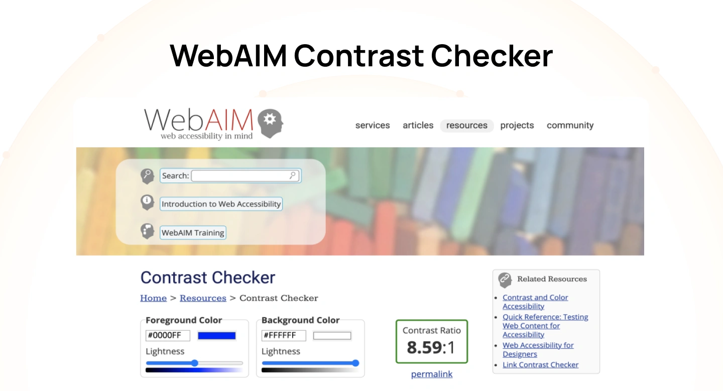 WebAIM Contrast Checker
