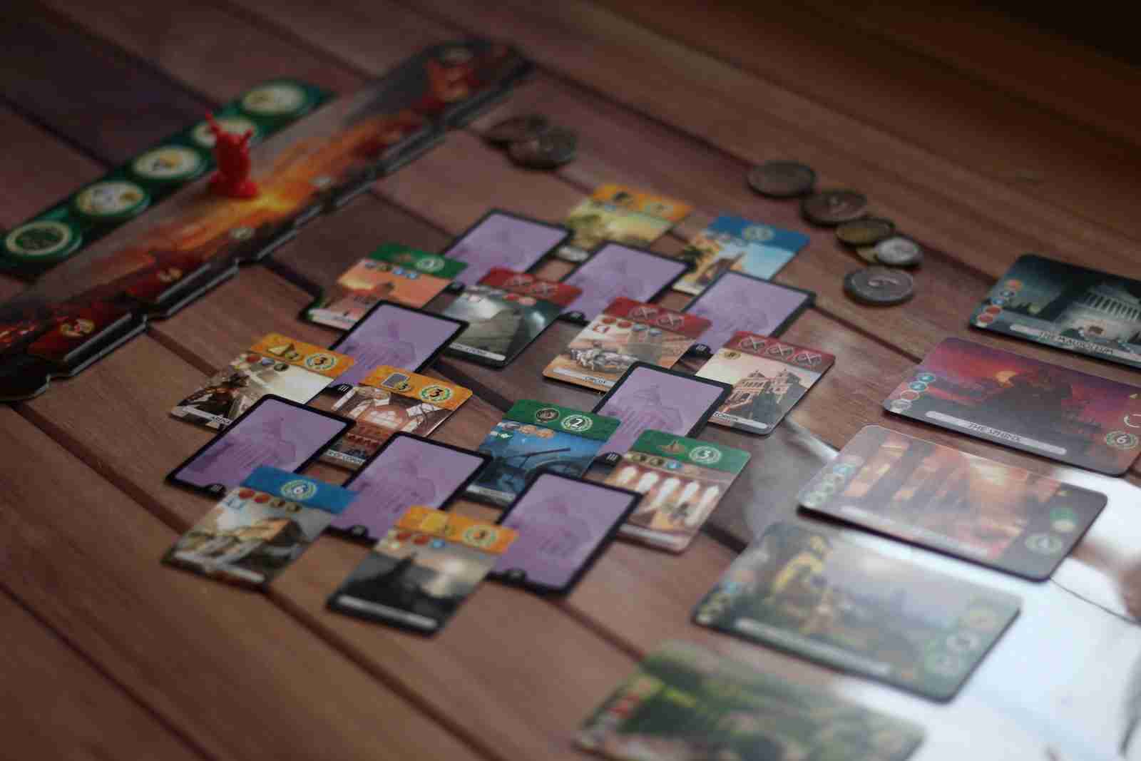 a table full of cards