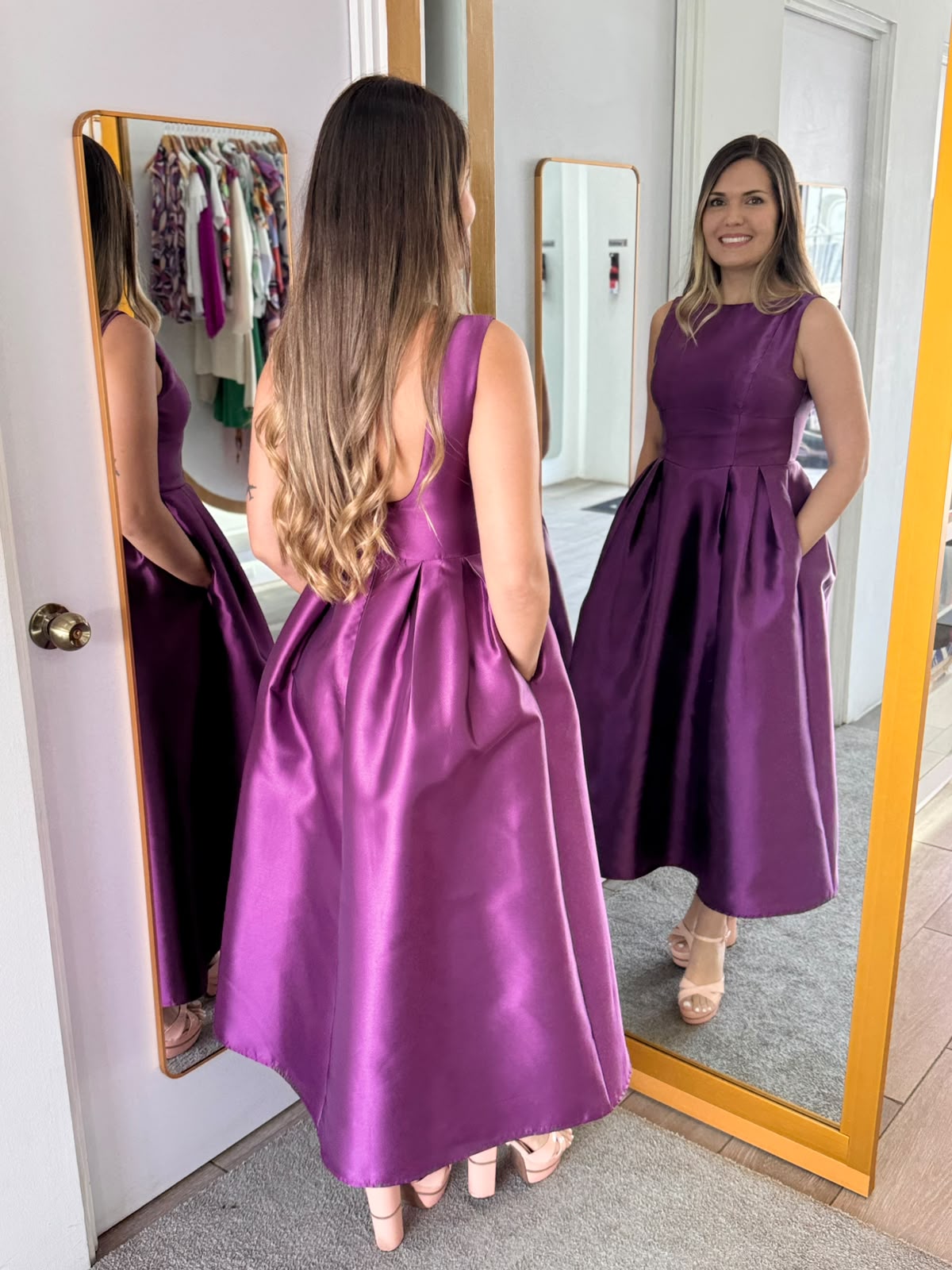Plum A-Line Midi Dress (Talla M) thumbnail