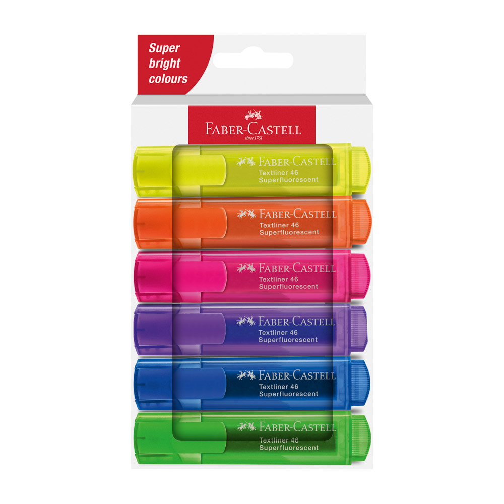 RESALTADOR FABER CASTELL 4646 6 COLORES NEON