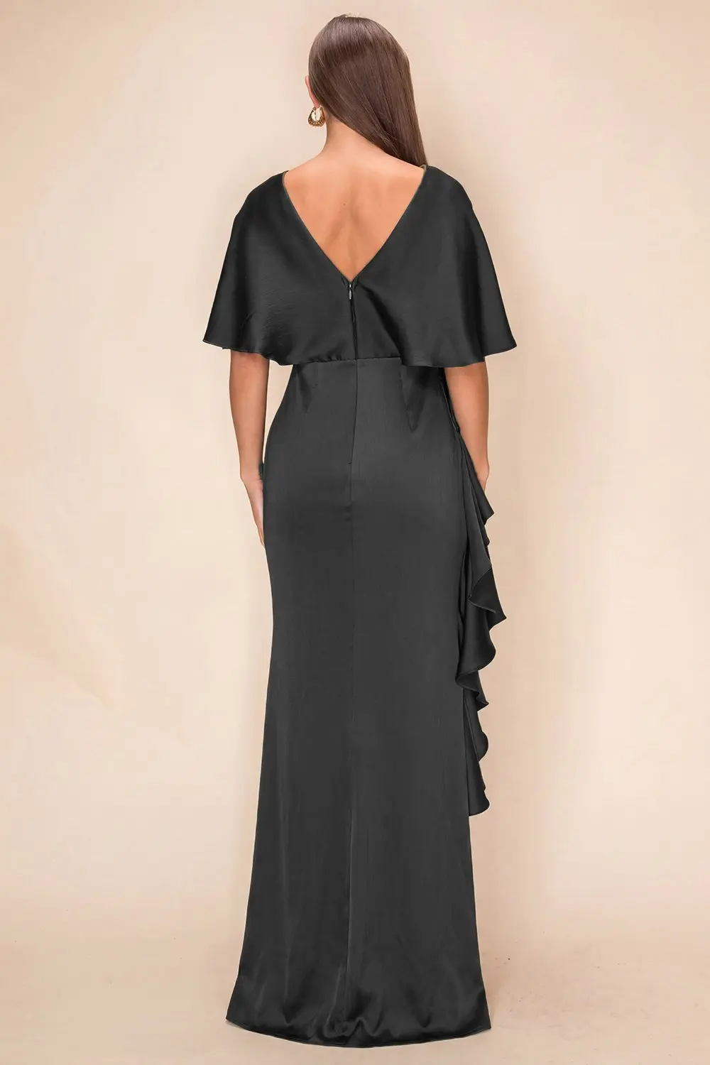 Black V-Back Neckline Maxi Dress (Talla S) thumbnail
