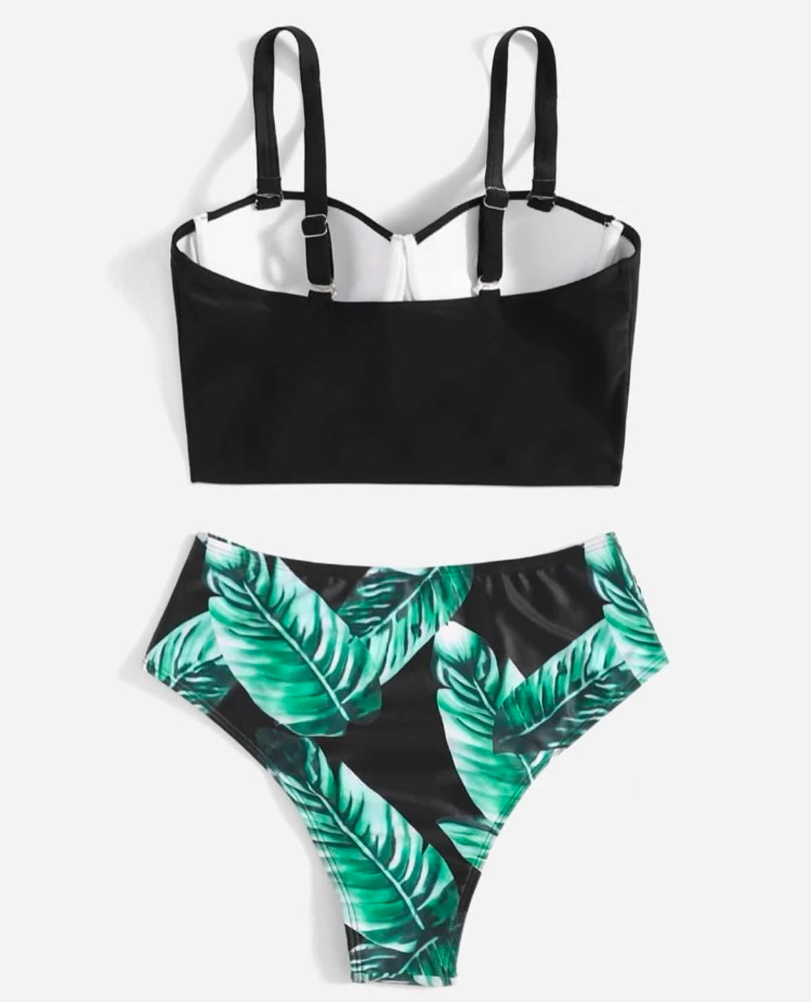 Black floral 2 piece set bikini (Talla S) thumbnail