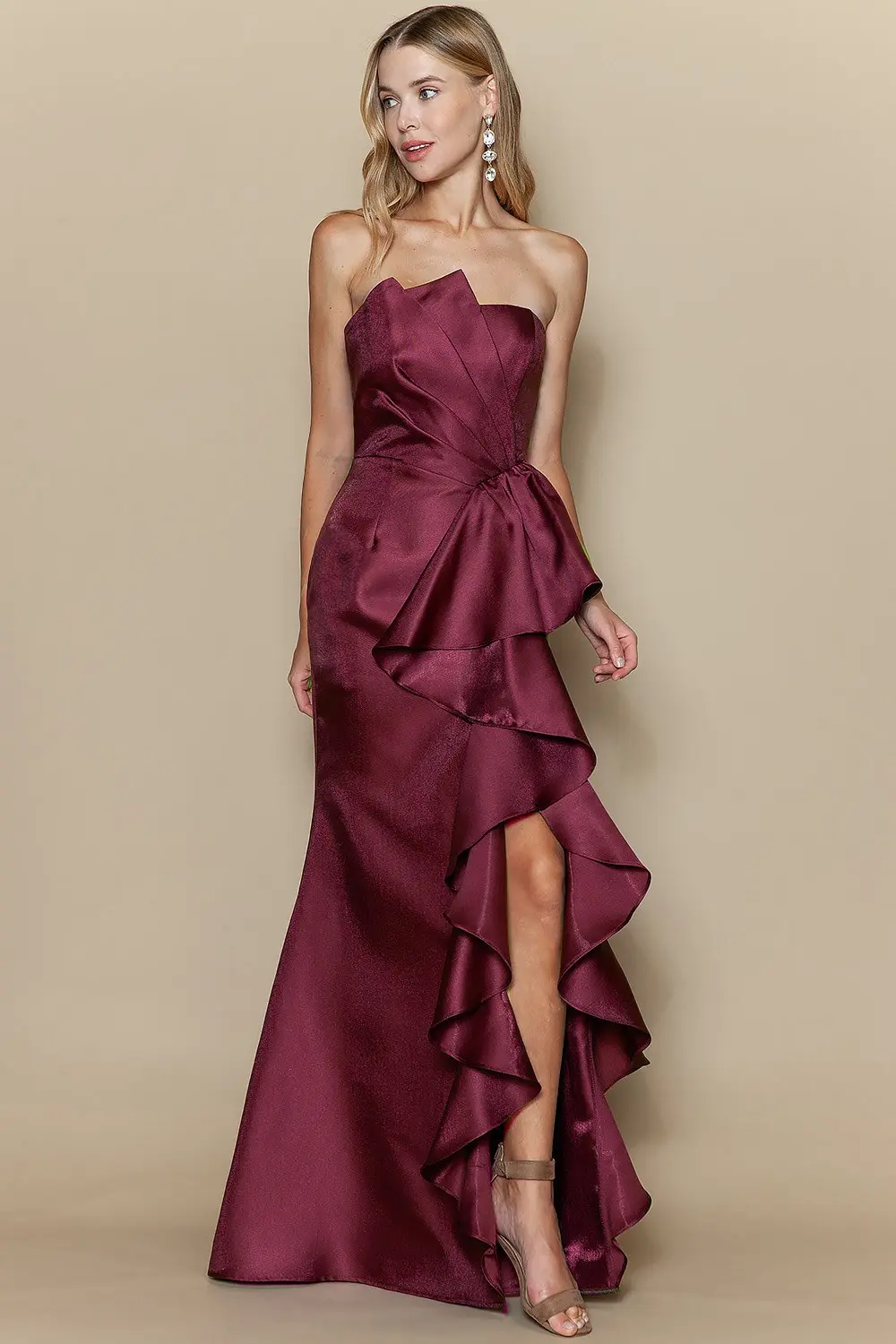 Wine Special Evening Maxi Dress (Talla M) thumbnail