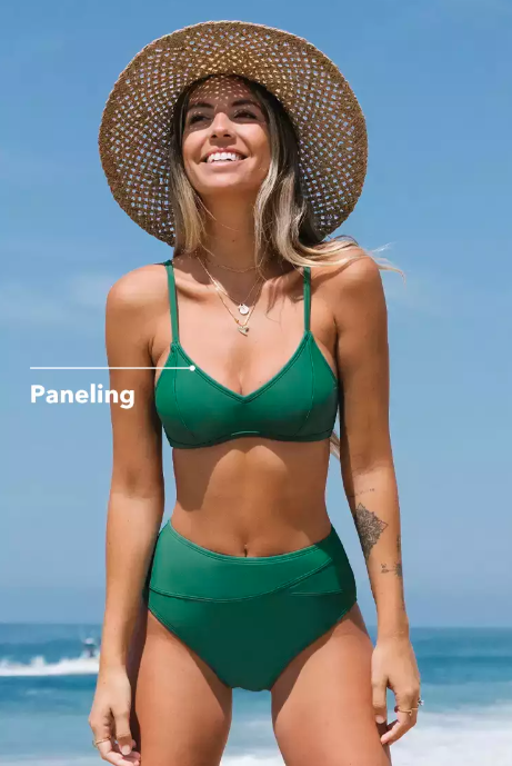 Essential Space Paneling Bralette & Spliced High Waist Bikini Set (Talla M) thumbnail