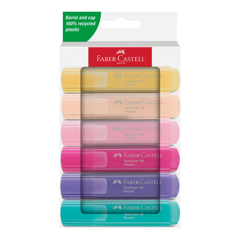 RESALTADOR FABER CASTELL 4656 6 COLORES PASTEL