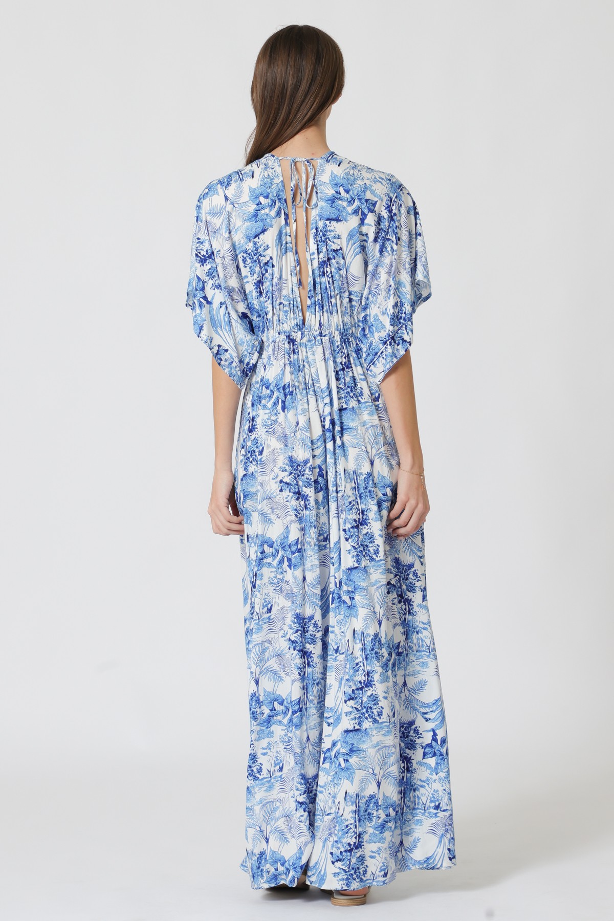 Kimono Sleeve Tie Chest Elastic Waisted Jumpsuit (Talla S) thumbnail