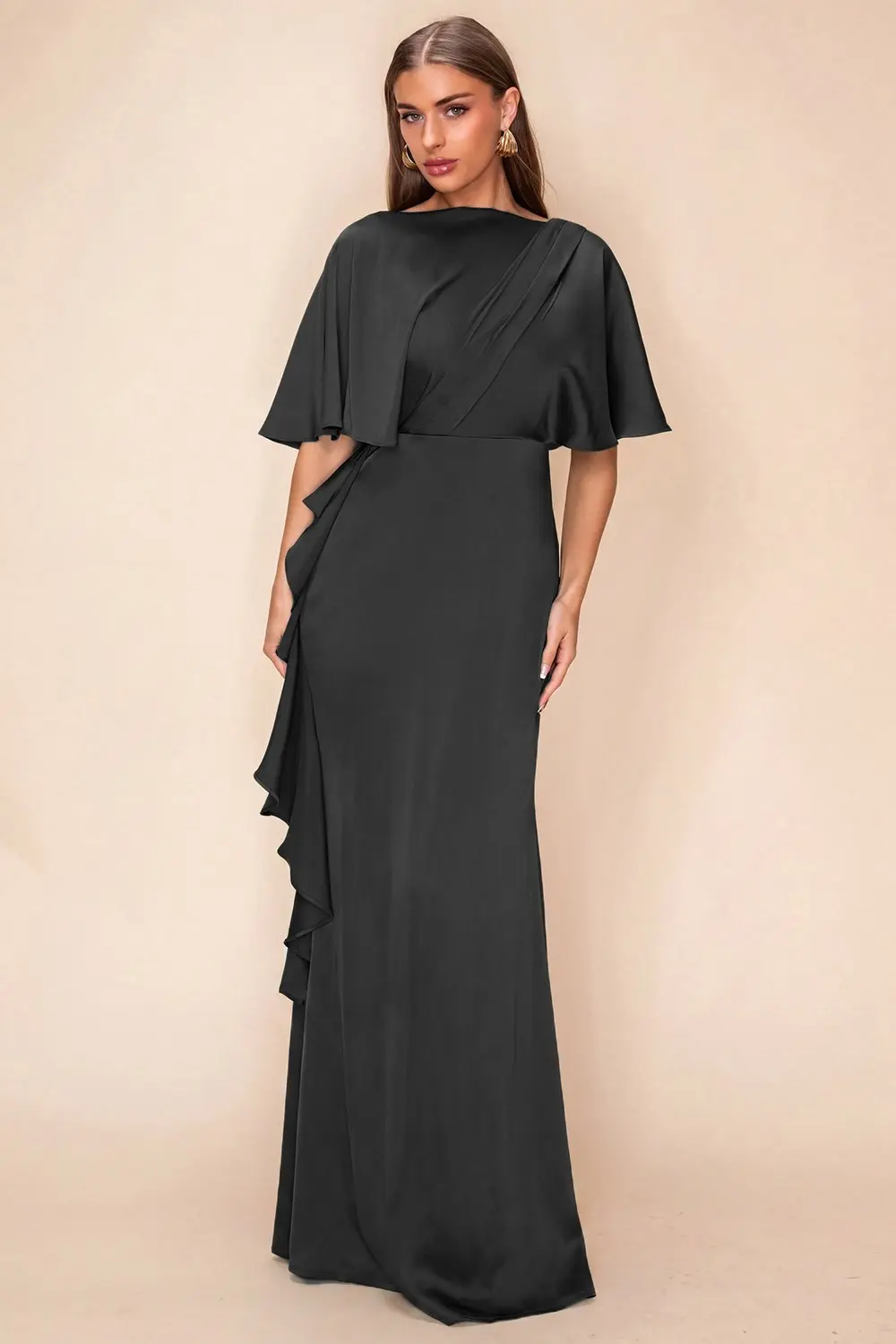 Black V-Back Neckline Maxi Dress (Talla S) thumbnail