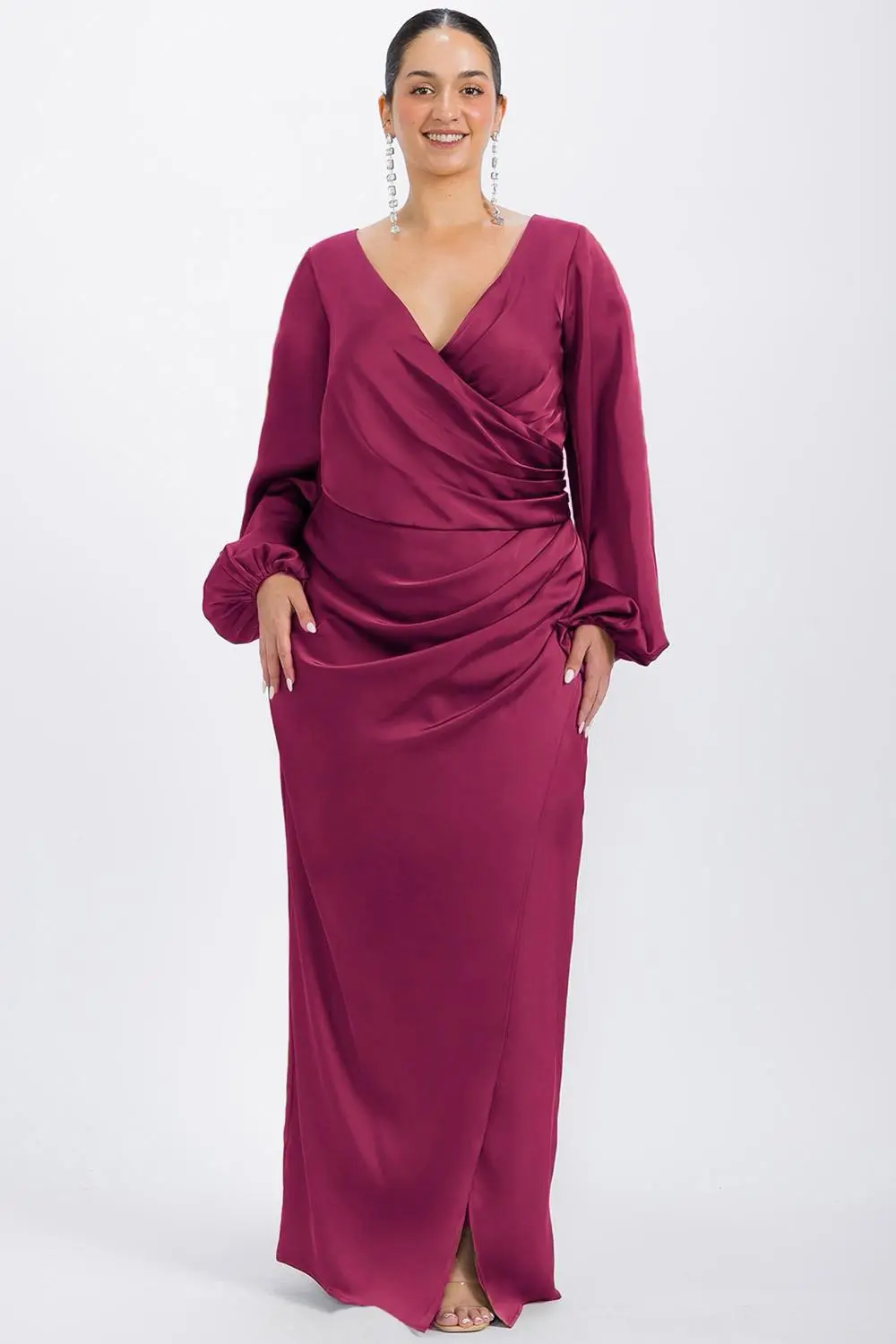 Berry Special Occasion Maxi Dress (Talla 1XL)