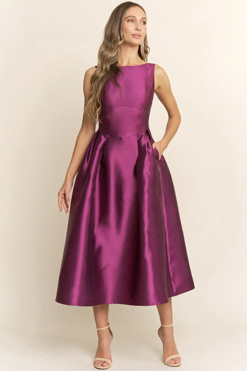 Plum A-Line Midi Dress (Talla M) thumbnail