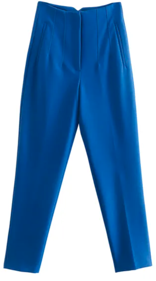 	 Blue Women Chic Fashion Pants (Talla L)