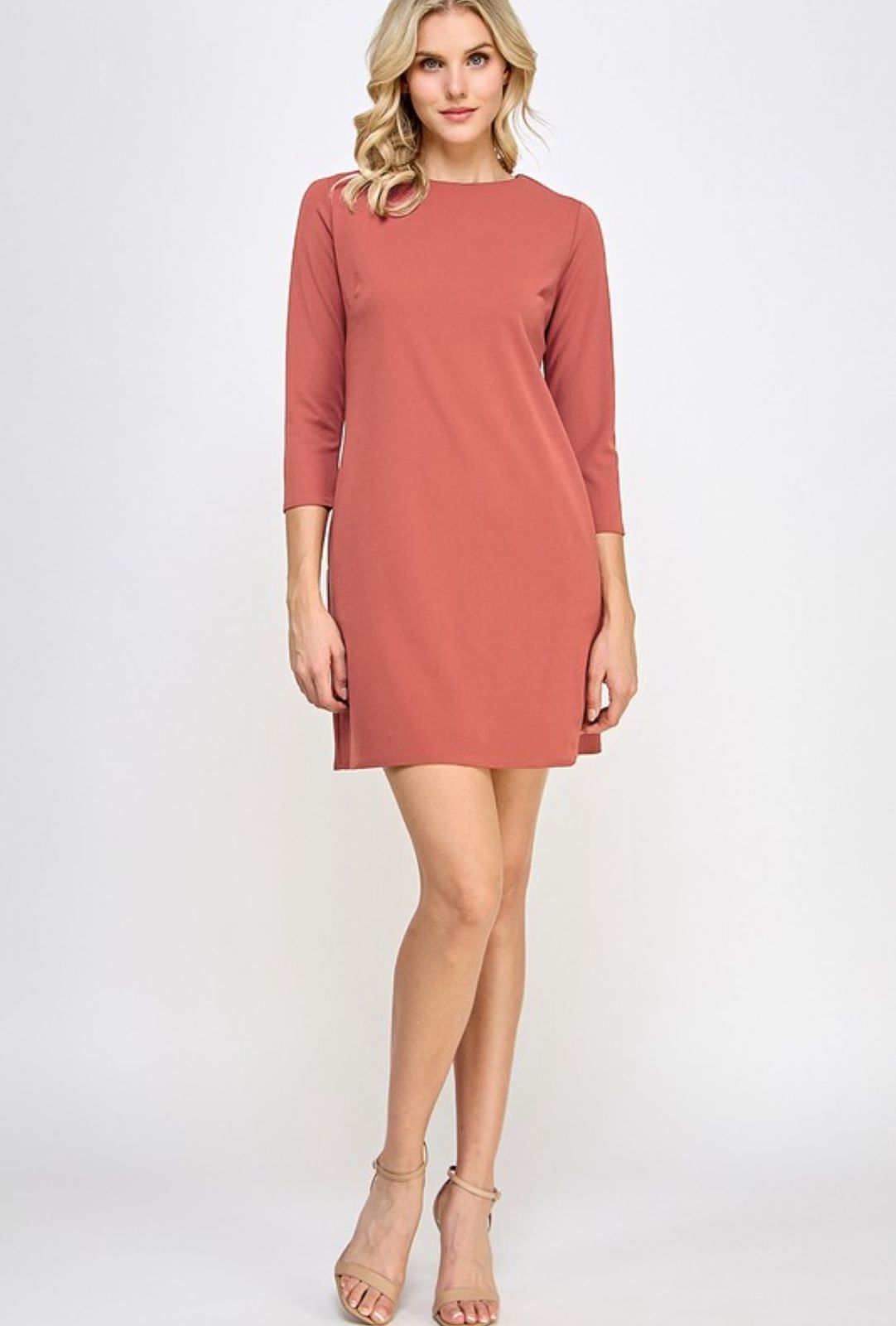 Dusty Rose Solid Dress (Talla L) thumbnail