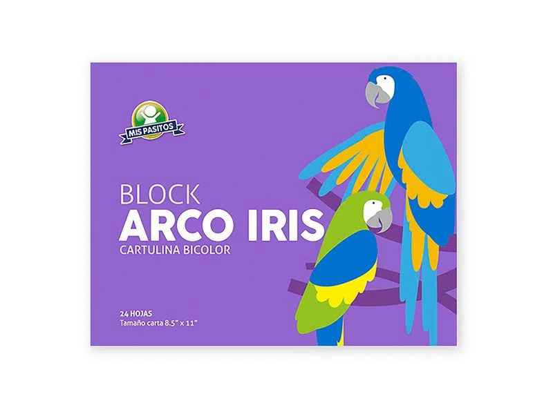 BLOCK DE ARCO IRIS DE 24 HOJAS CARTA MIS PASITOS