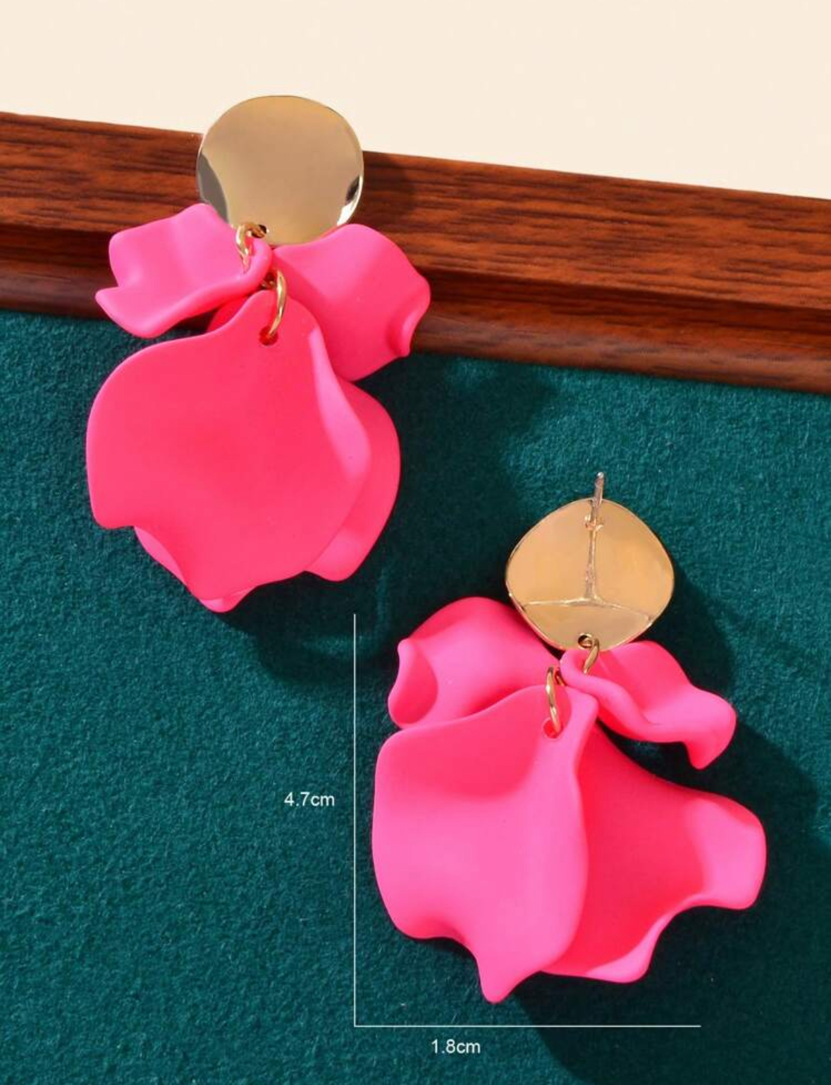 Hot Pink Petal Earrings thumbnail