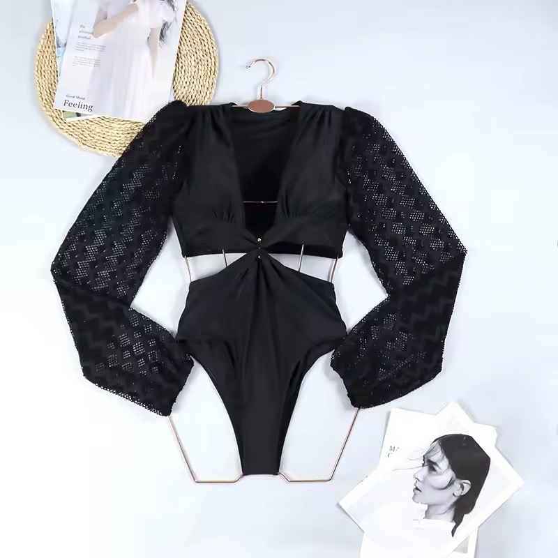 Black Long Sleeves Sport Swimsuit (Talla L) thumbnail
