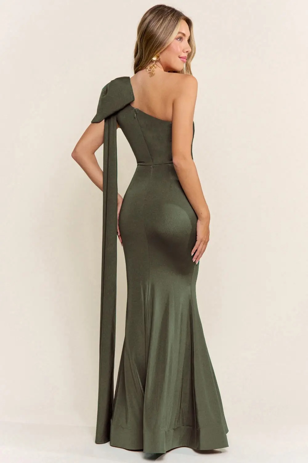 Olive One Should Bow Maxi Dress (Talla M) thumbnail
