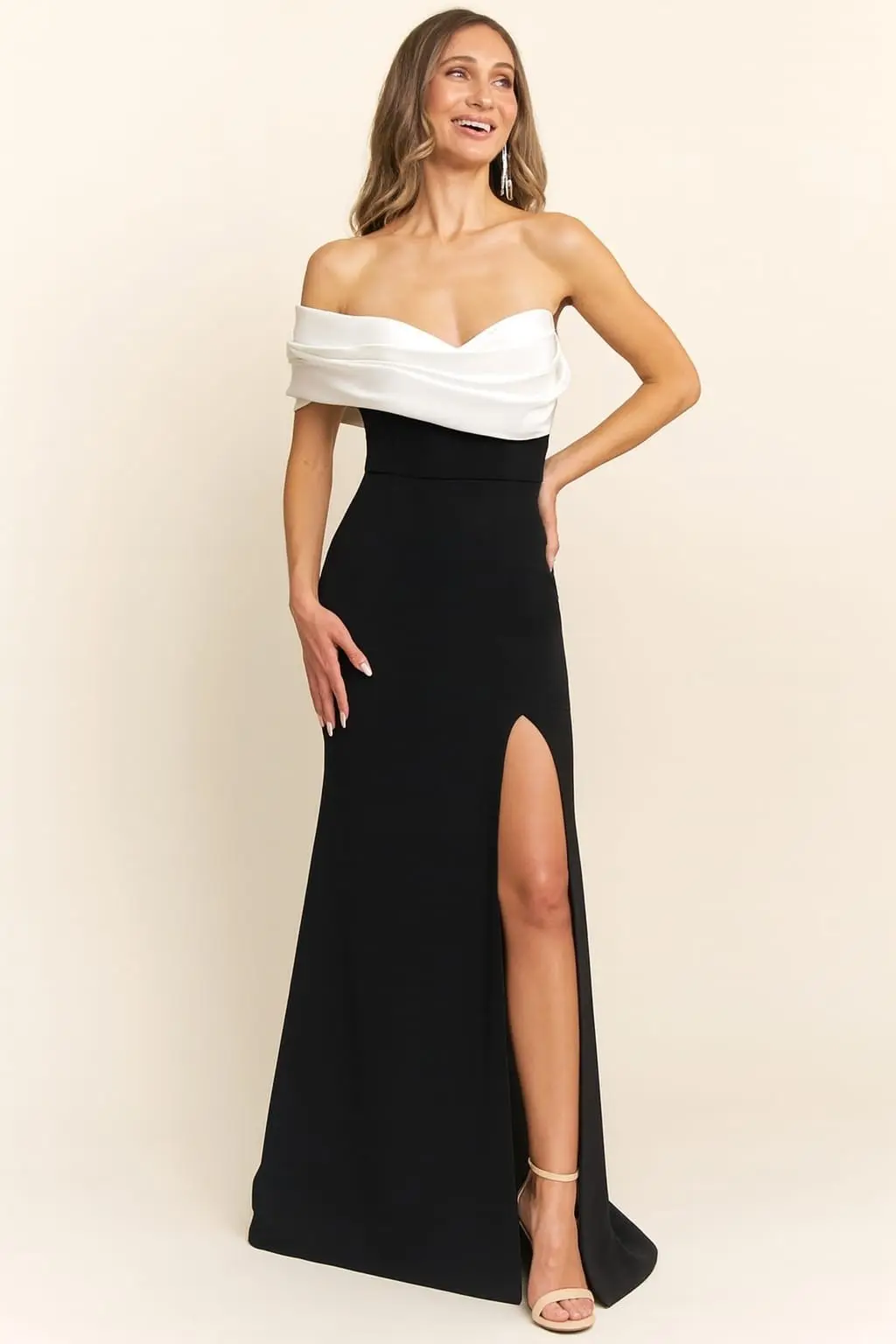 Black Off Shoulder Maxi Dress (Talla L) thumbnail