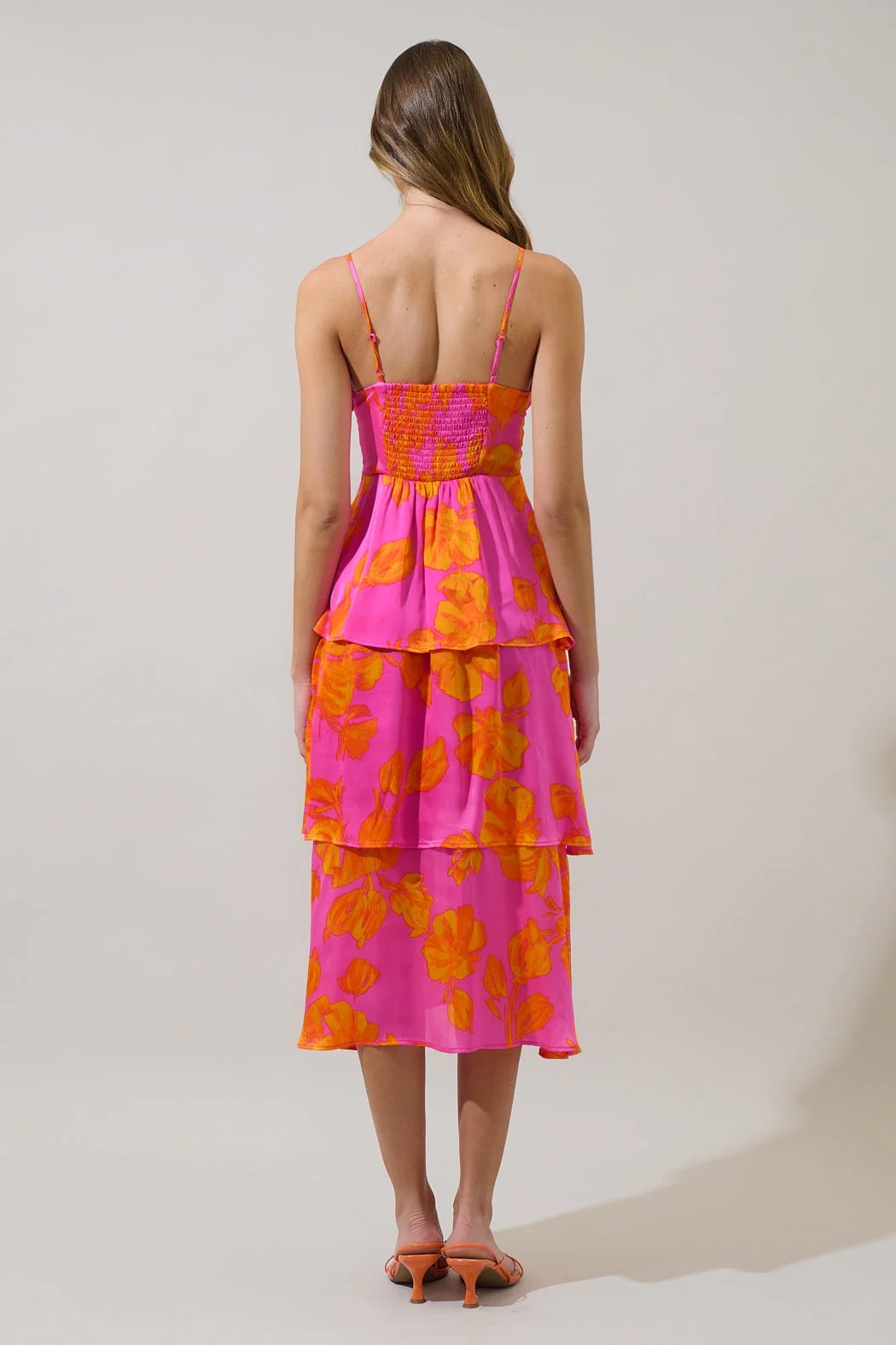 Pacey Floral Yanni Ruffle Tiered Midi Dress (Talla XL) thumbnail