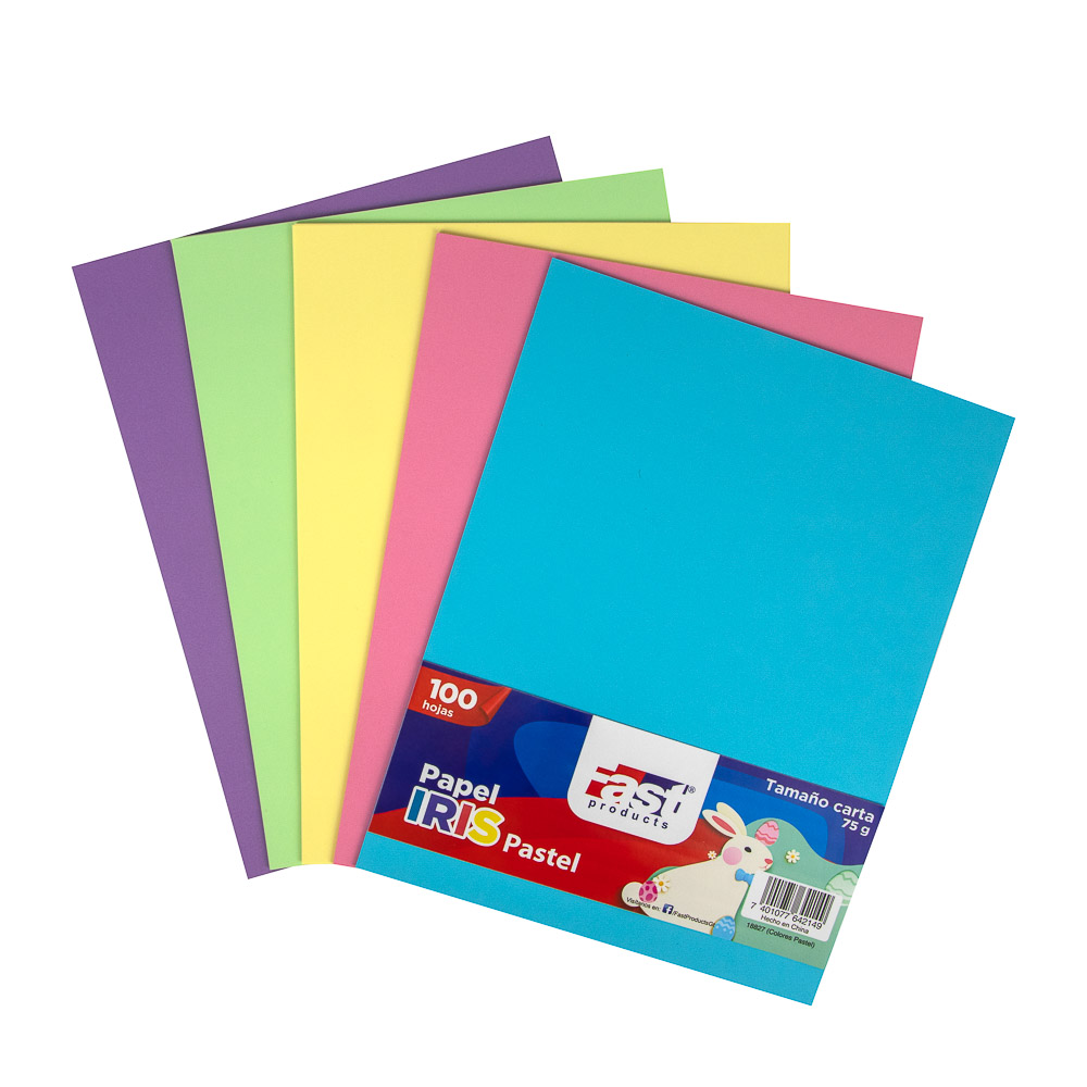 PAPEL BOND 75G FAST PX100 CARTA COLORES PASTEL