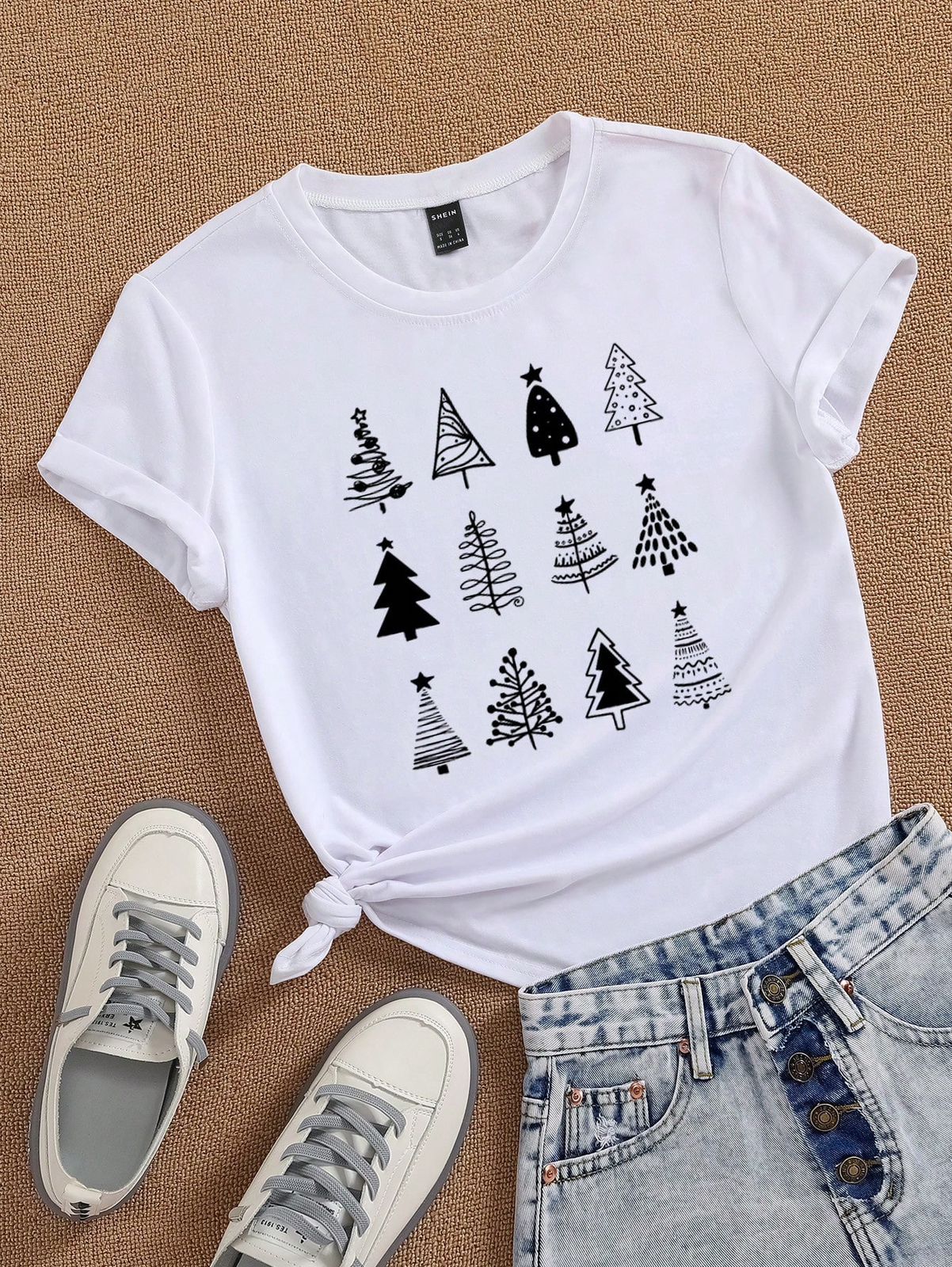 Christmas Tree Print Tee (Talla L)