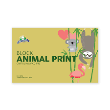 BLOCK ANIMAL PINT CARTULINA ARCO IRIS OFICIO, 20 PG