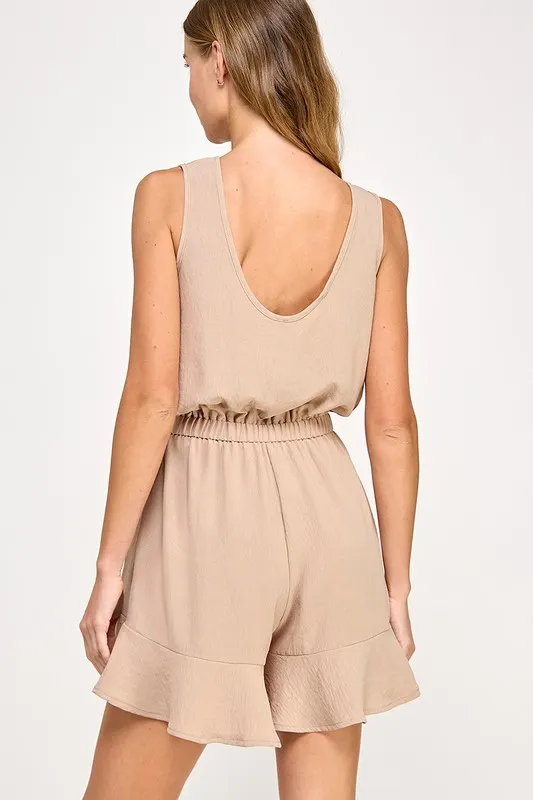 Beige Sleeless Air Flow Romper (Talla L) thumbnail