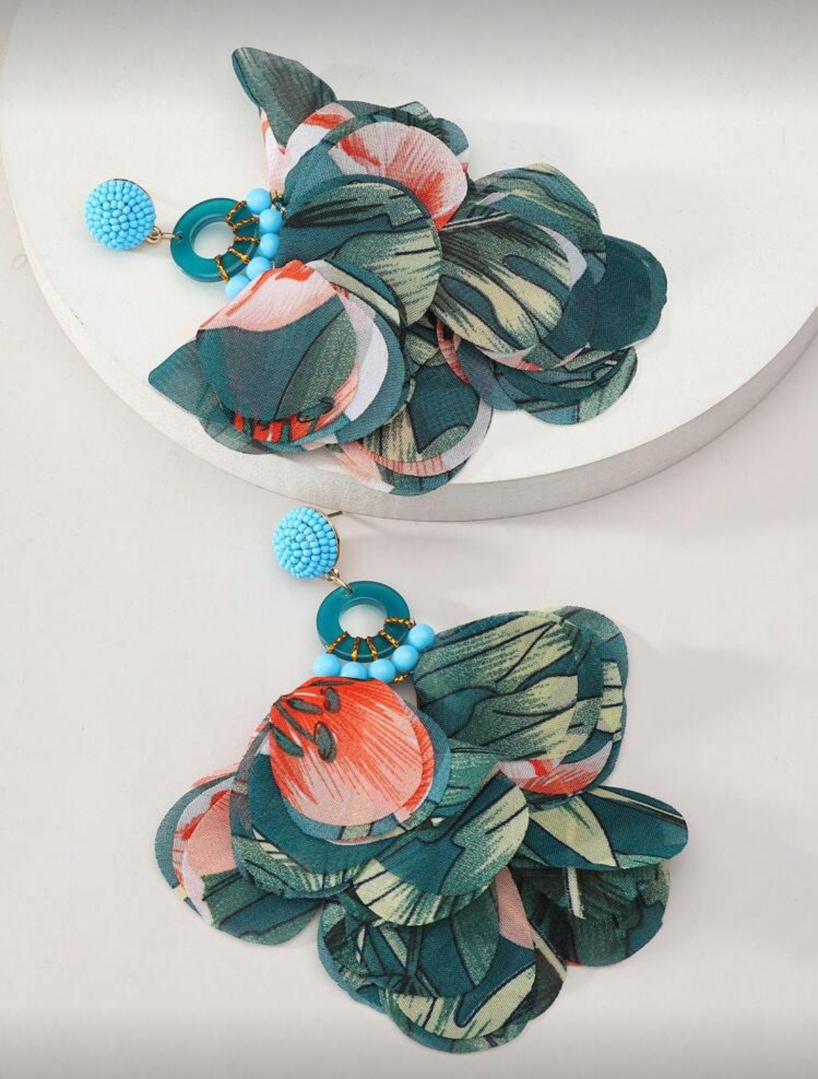 Long Tropical Yarn Earrings thumbnail