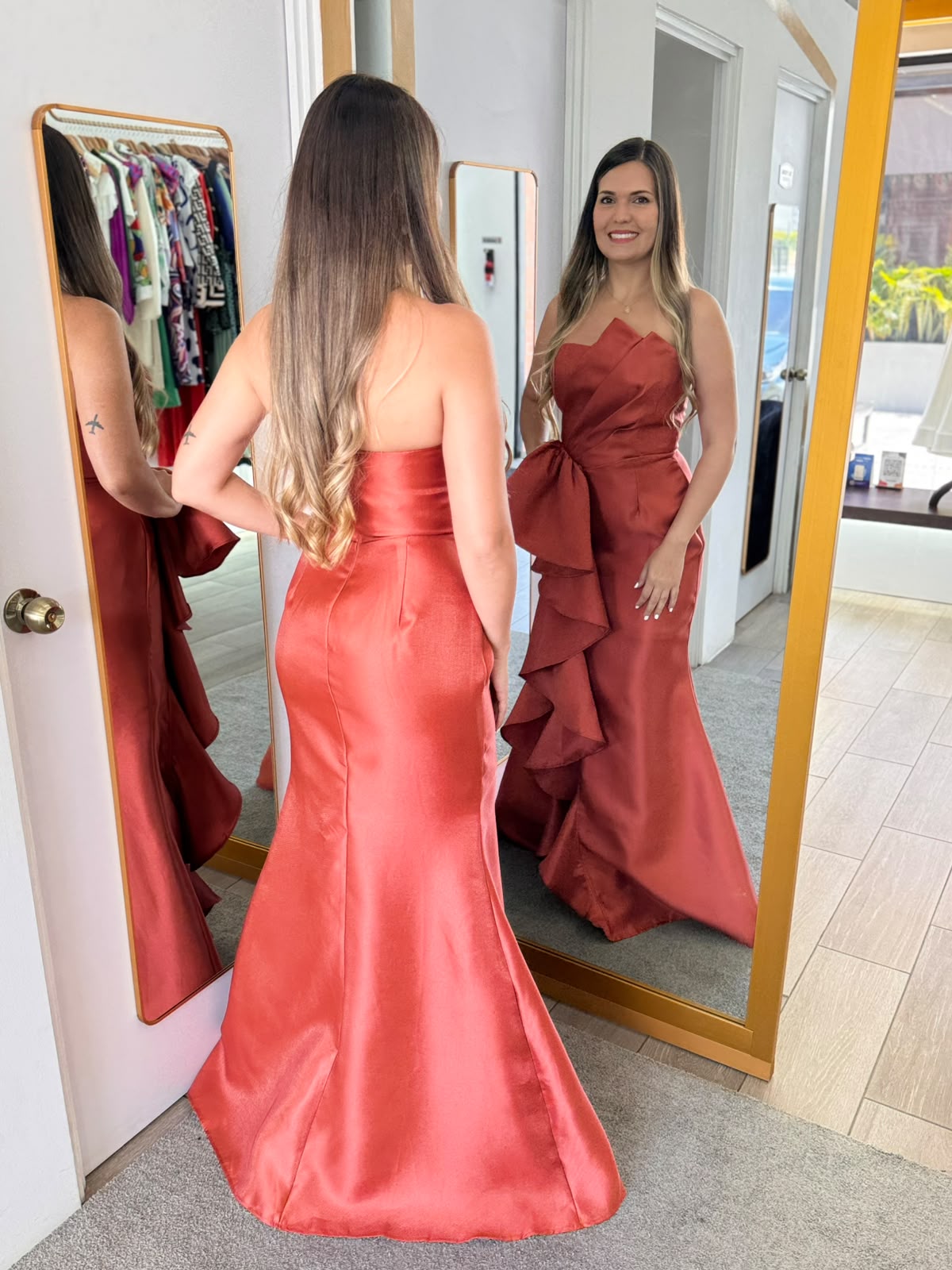 Rust Evening Maxi Dress (Talla S) thumbnail