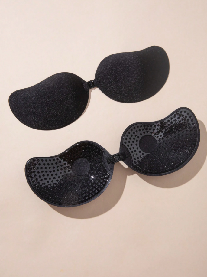 Black Mango Shaped Push-up Self-adhesive Bra (Talla D)