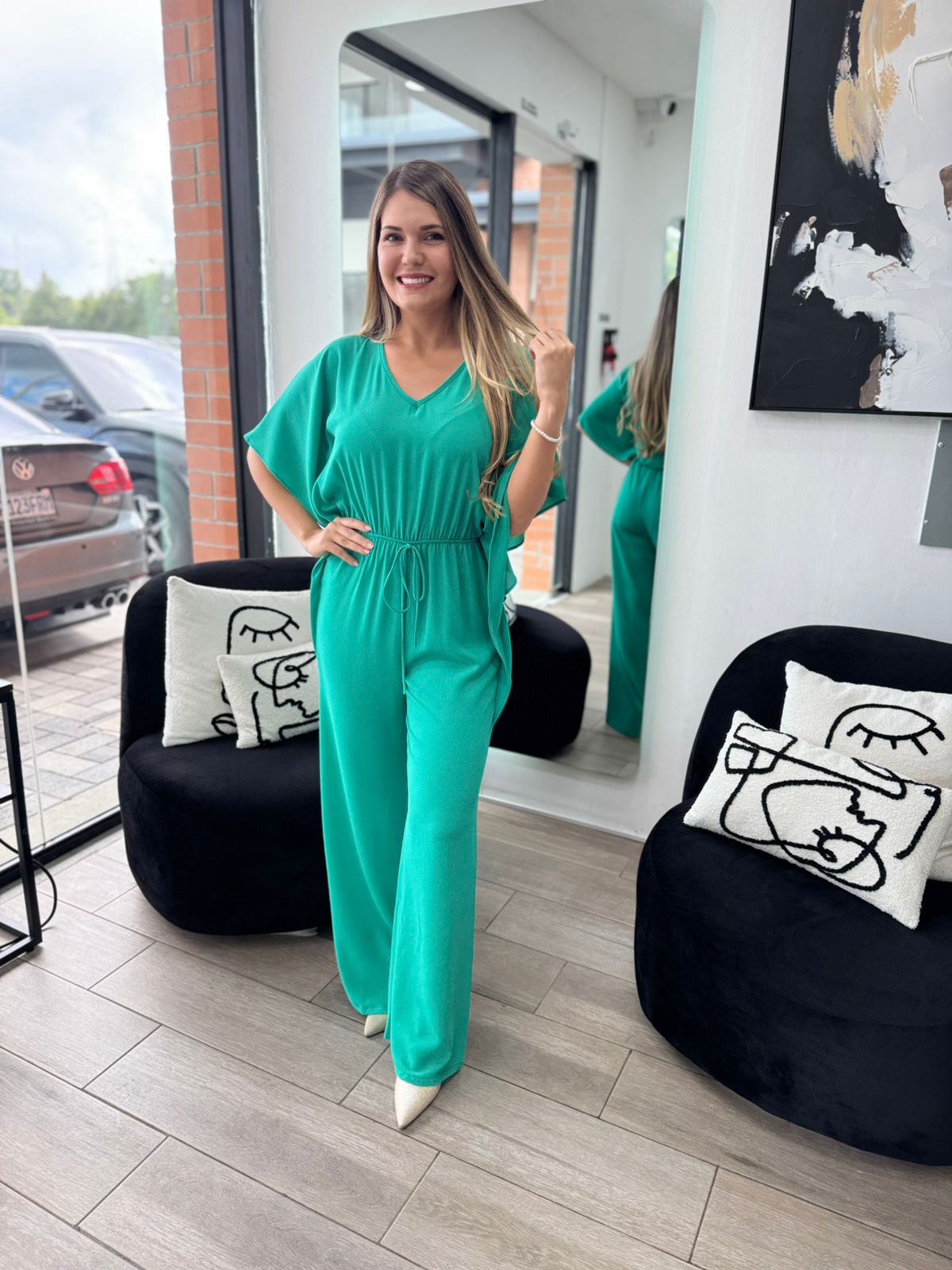 Jade Caftan Romper (Talla M)
