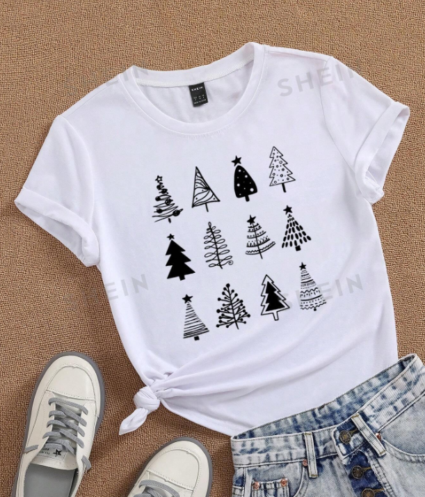 Christmas Tree Print Tee (Talla L) thumbnail