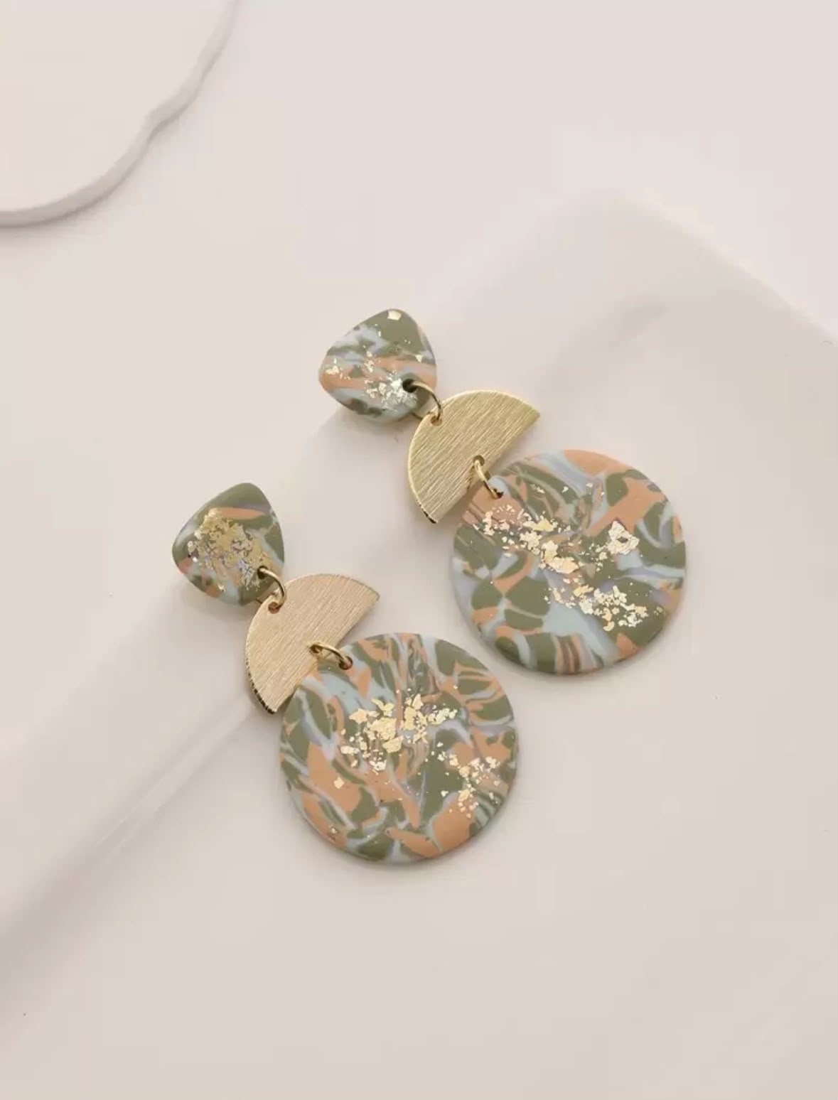 Multicolor Semicircle Round Drop Earrings thumbnail