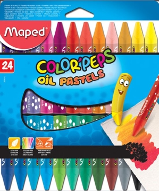 CRAYON MAPED COLOR PEPS OIL PASTELS DE 24 COLORES