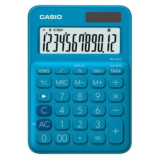 CALCULADORA DE ESCRITORIO CASIO MS-20UC-BU 12D CELESTE