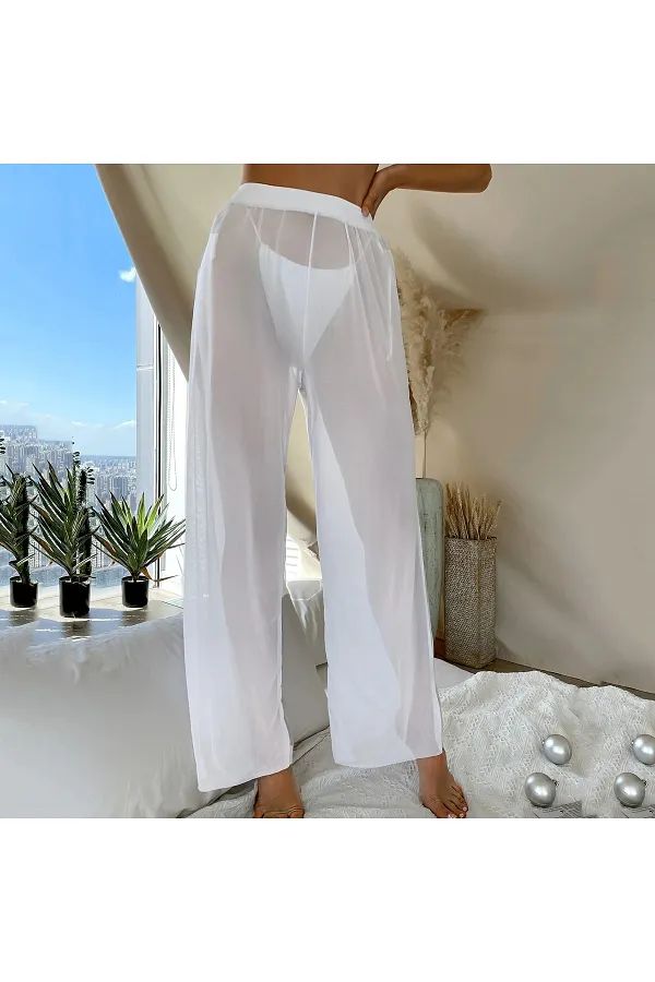 White Swim Basics Plain Cover Up Pants (Talla L)
