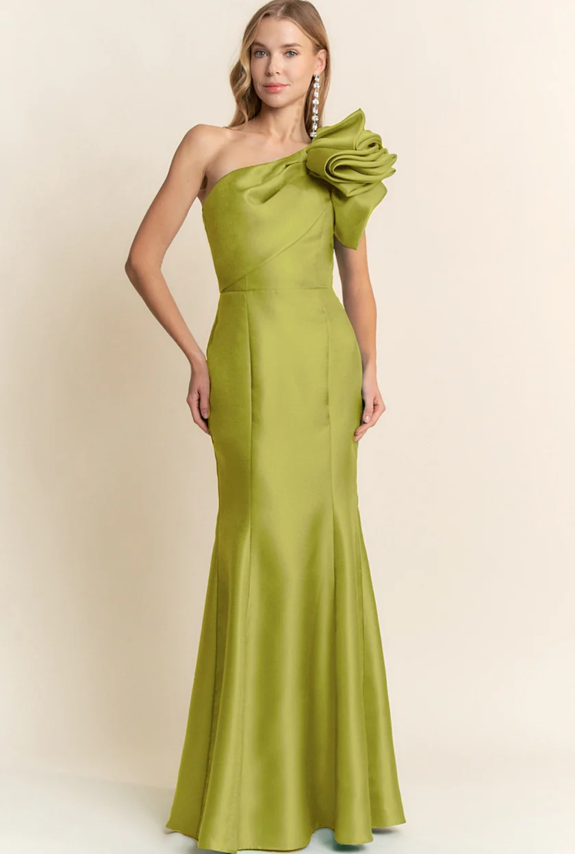 One-shoulder Satin Evening Maxi Dress (Talla L) thumbnail