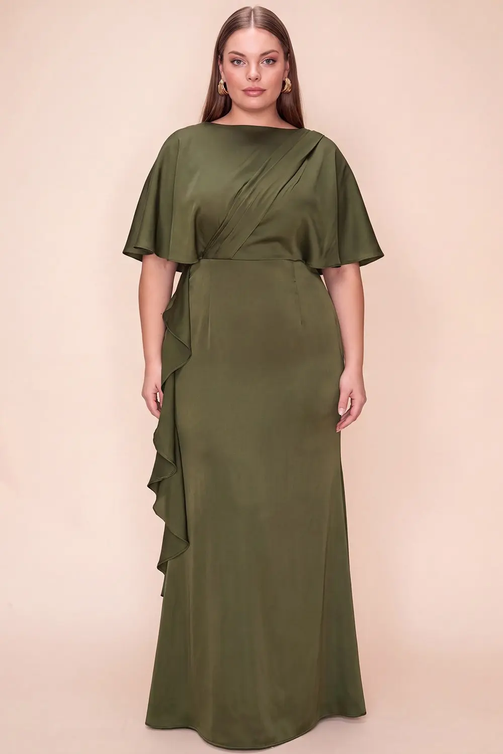 Olive Plus Size V-Neck Backline (Talla XL)
