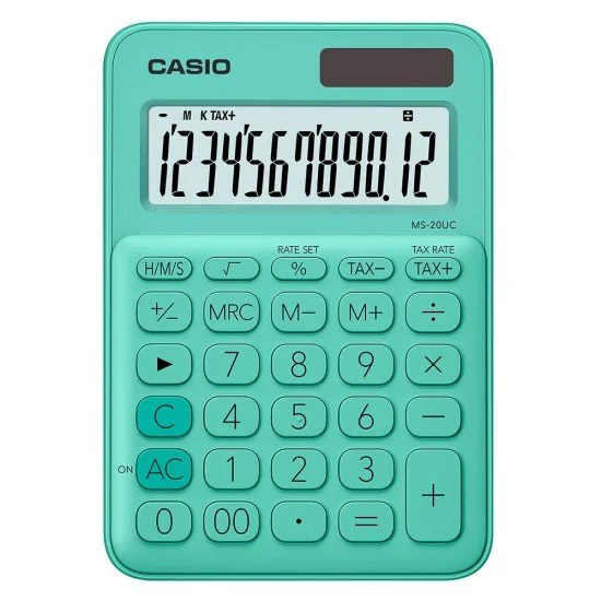 CALCULADORA DE ESCRITORIO CASIO MS-20UC-GN 12D VERDE