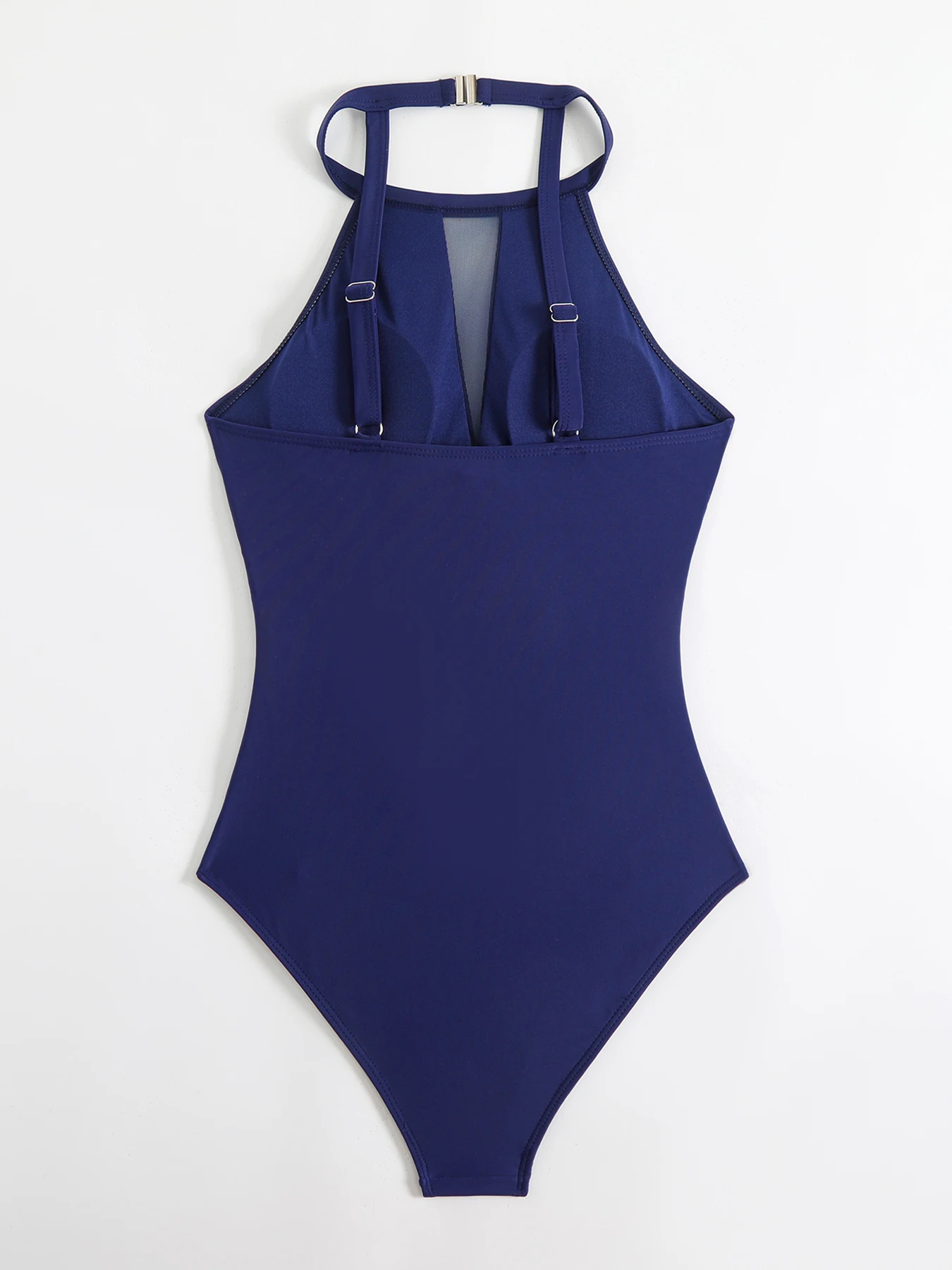 Navy Mesh Patchwork One Piece Swimsuit (Talla M) thumbnail
