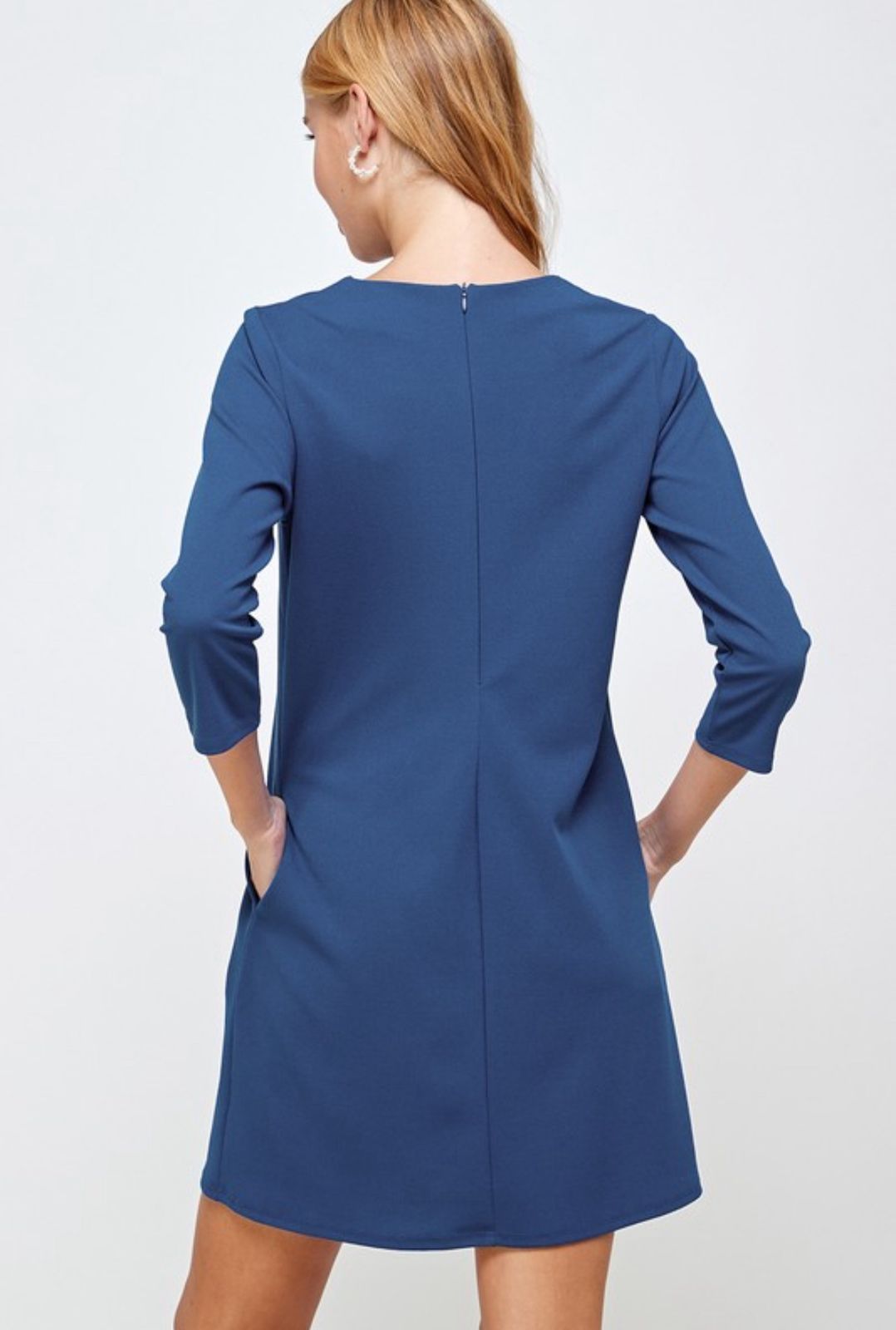 Denim Blue Solid Dress (Talla L) thumbnail