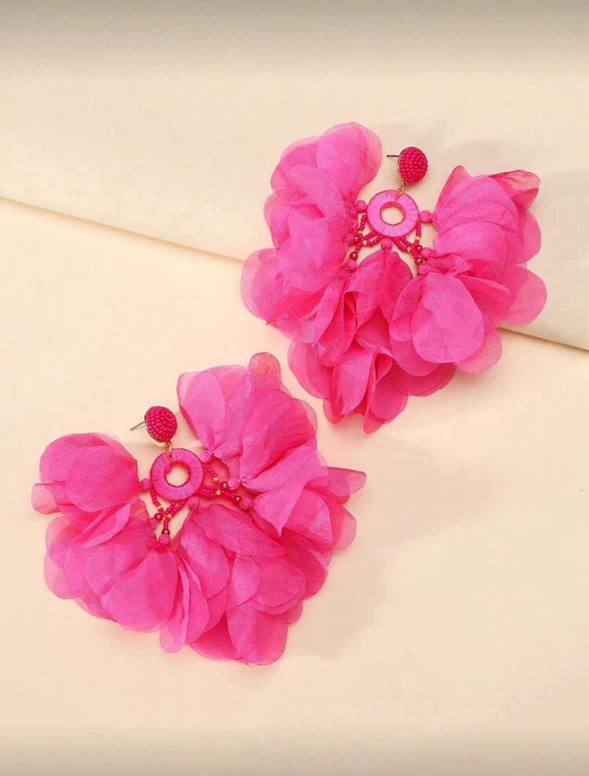 Pink Bohemian Tear Drop Earrings