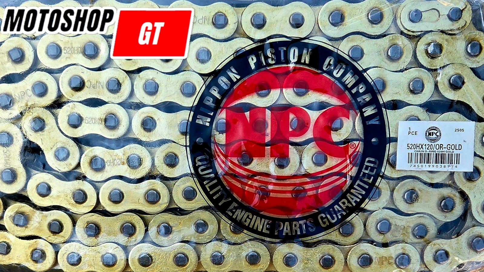 Cadena con O-ring paso 520 Dorada NPC