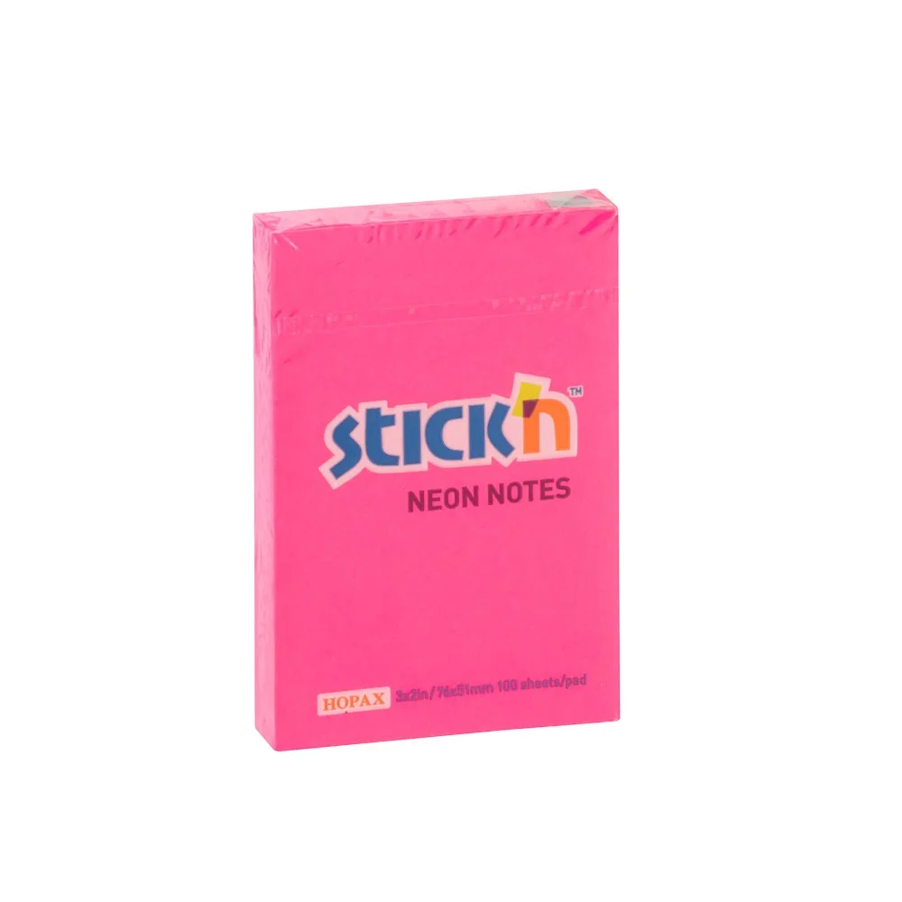 BLOCK STICKN 2″X3″ NEON FUCSIA